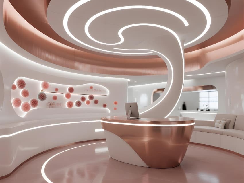 合肥3000平護(hù)膚美容院設(shè)計(jì)效果分享